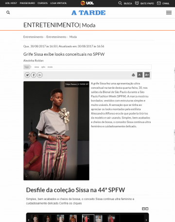 Jornal A Tarde - São Paulo Fashion Week 2017